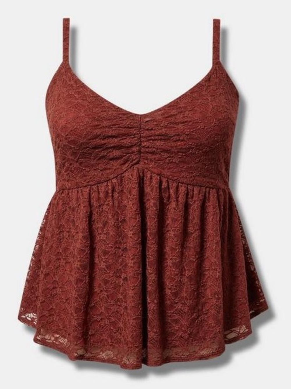 NWT Torrid Stretch Lace Sweetheart Babydoll Cami in Fired Brick 3X